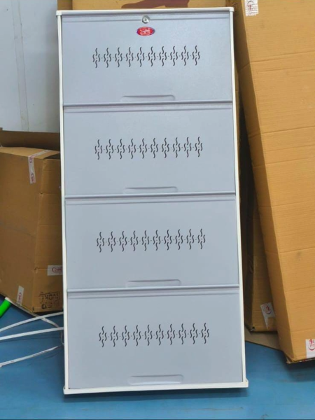 Jumbo Shoe Rack – 4 Shelves (Grey & White)