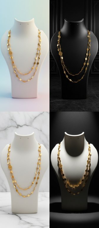 One gram gold jwellery 30 inches  double line aval